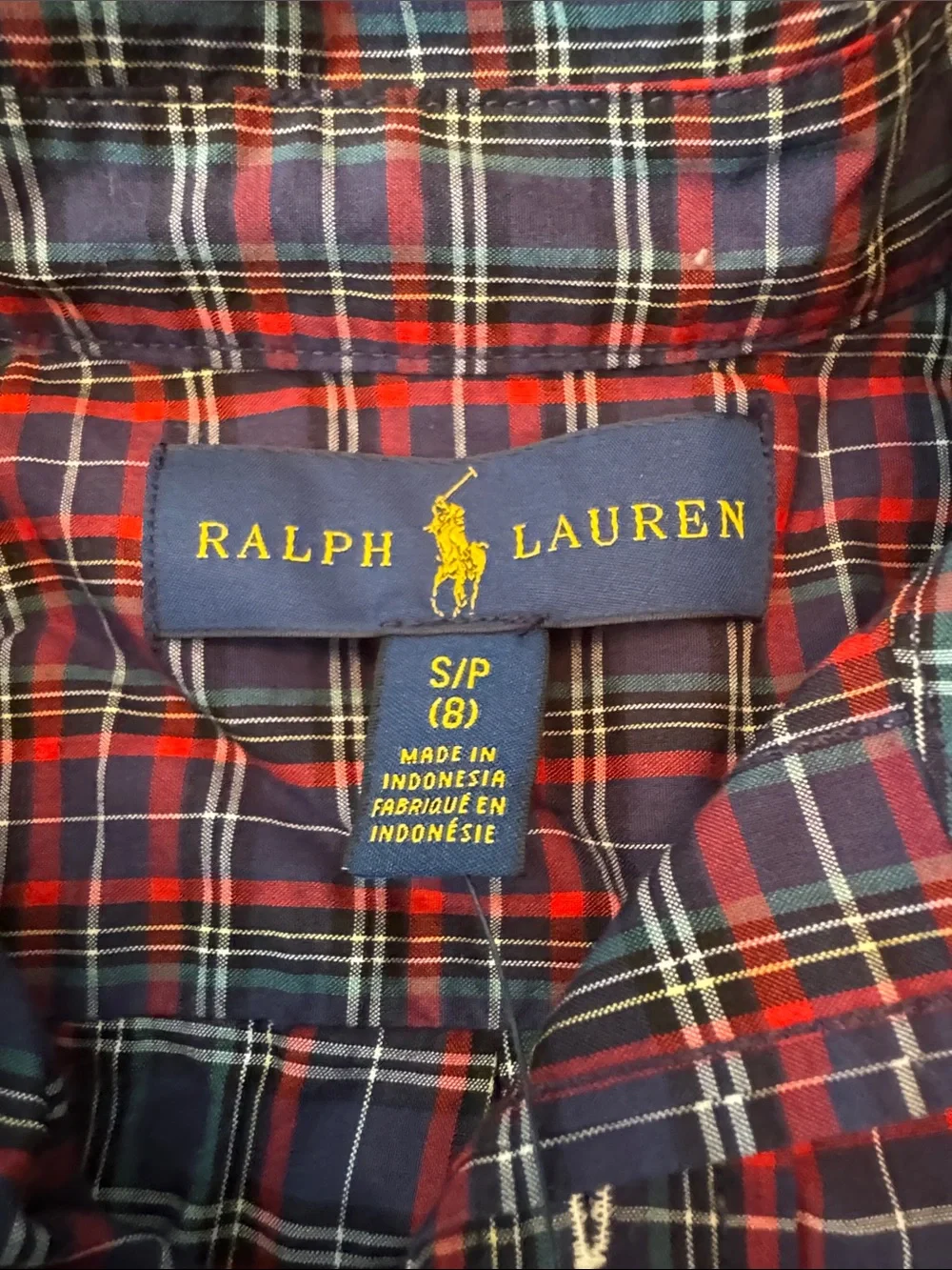 Ralph Lauren Red, Blue & Green Plaid Button-Down Shirt